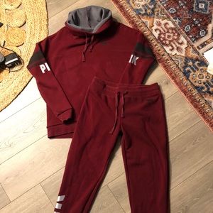 Pink Sweatpants and Cowl Sweatshirt